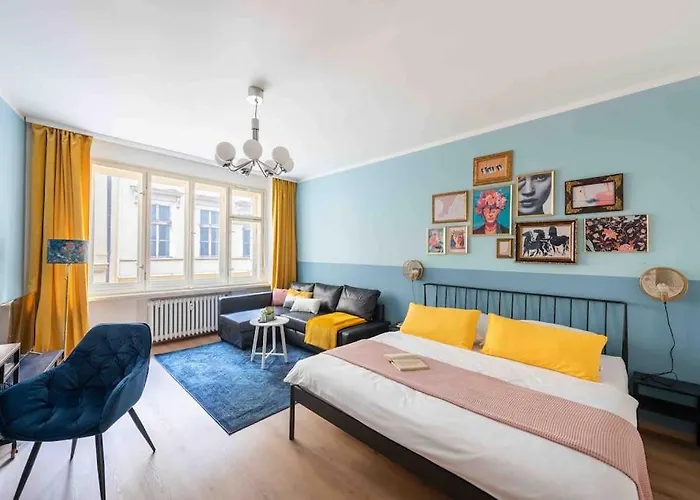 Colourful Modern Flat / Balcony / Charles Bridge